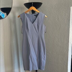 White House Black Market Sleeveless V-Neck Midi Dress - Light Blue